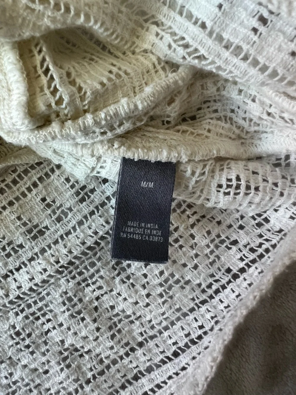 NWOT Aerie White Open-Knit Fringe Trim Short Sleeve Boho Top | Size M - Picture 7 of 10